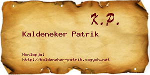 Kaldeneker Patrik névjegykártya